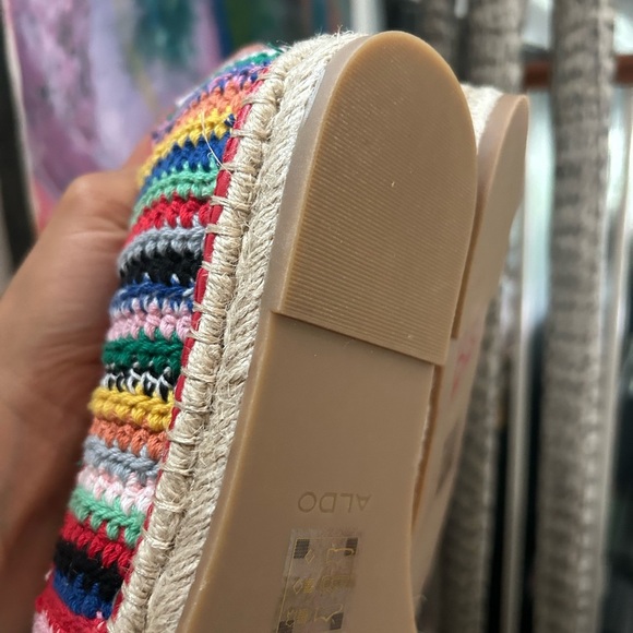 Aldo Santaclara Colorful Crochet Espadrilles with Red Detail 9 - Picture 6 of 16